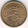 Angolan Escudo - 20 Centavos - Angola - 1962 - Bronze - KM# 78 - 18,2 mm - Obv: Value. Rev: Five crowns above arms, date below. - 0